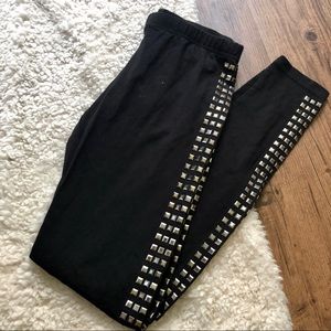 Black studded leggings